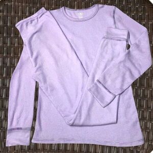 💖💕Athletic Works Waffle Thermal Crew Top & Bottom Set